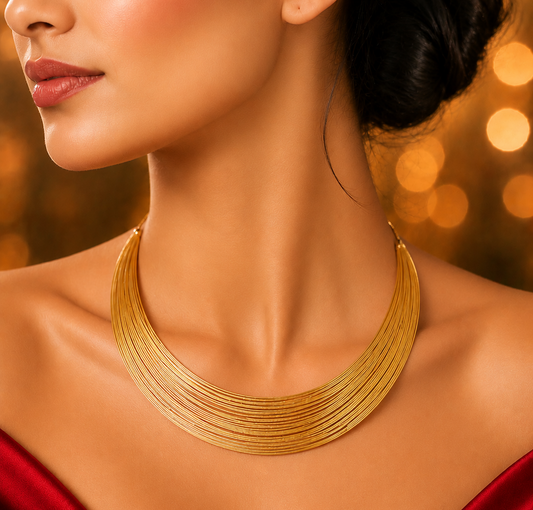 SORVE Multi-Layer Gold Choker Necklace