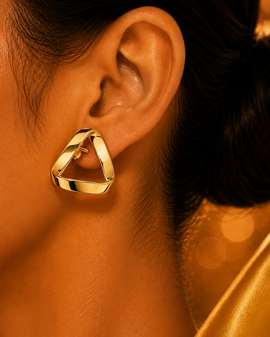 SORVE Gold Triangle Hoop Earrings | Modern Luxury Jewelry