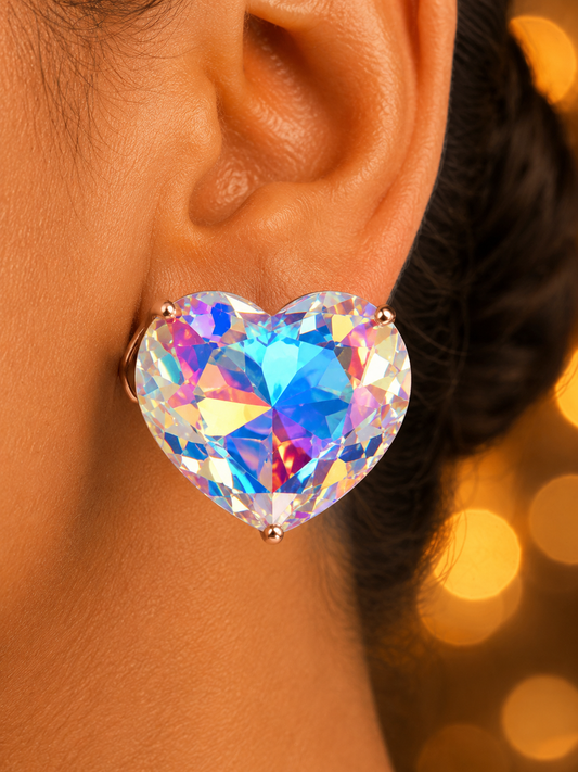 SORVE Aurora Heart Stud Earrings | Crystal Luxury Jewelry