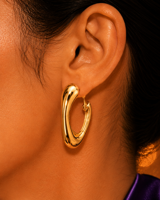 SORVE Gold Oval Hoop Earrings | Bold Luxury Jewelry