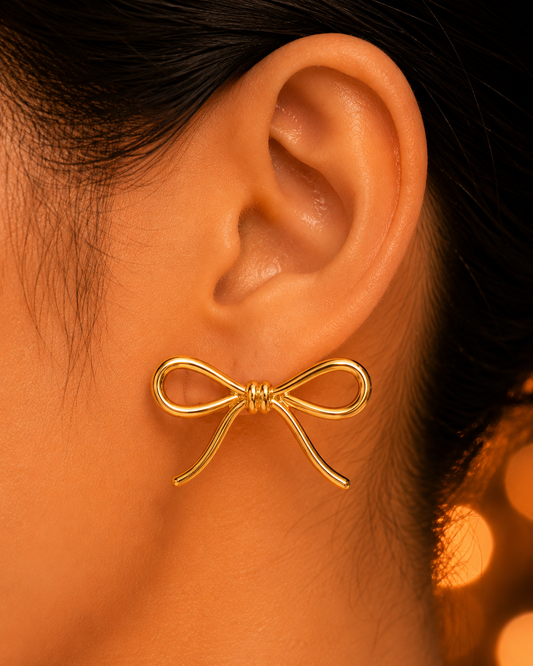 SORVE Gold Bow Stud Earrings | Minimal Luxury Jewelry