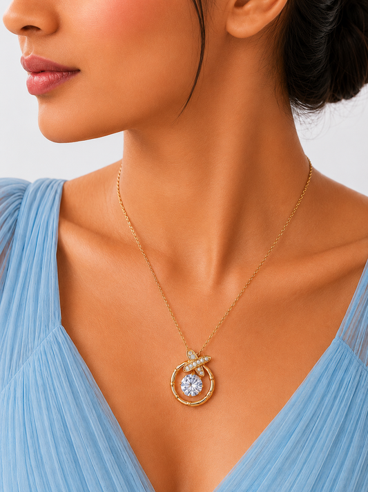 SORVE Celestial Crystal Orbit Pendant Necklace