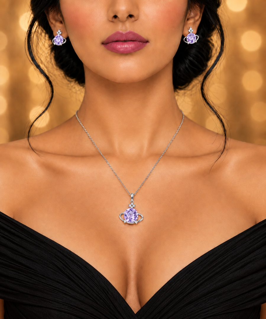 SORVE Luxury Purple Saturn Crystal Set for Women