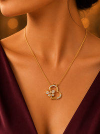 SORVE Butterfly Heart Pendant Necklace