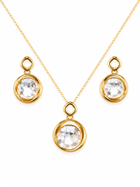 SORVE Crystal Gold Circle Jewellery Set