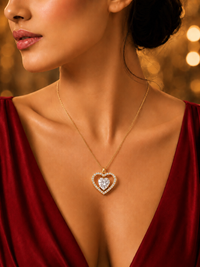 SORVE Crystal Heart Pendant Necklace Set