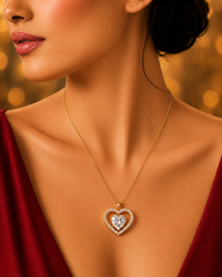 SORVE Crystal Heart Pendant Necklace Set
