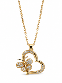 SORVE Butterfly Heart Pendant Necklace