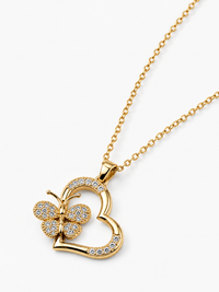 SORVE Butterfly Heart Pendant Necklace