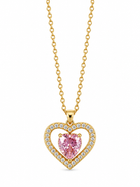 SORVE Pink Heart Crystal Pendant Necklace