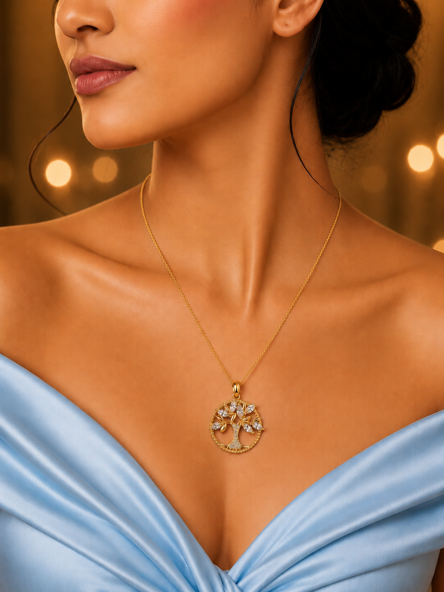 SORVE Tree of Life Crystal Pendant Necklace