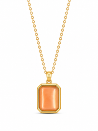 SORVE Peach Stone Pendant Necklace