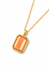 SORVE Peach Stone Pendant Necklace