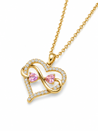 SORVE Infinity Heart Crystal Pendant Necklace