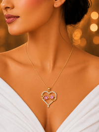 SORVE Infinity Heart Crystal Pendant Necklace