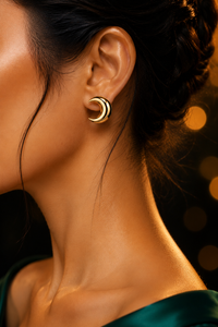 SORVE Gold Crescent Moon Stud Earrings | Minimal Luxury Jewelry