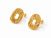 SORVE Textured Gold Statement Stud Earrings | Luxury Jewelry