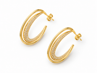 SORVE Gold Pavé Oval Hoop Earrings | Luxury Statement Jewelry