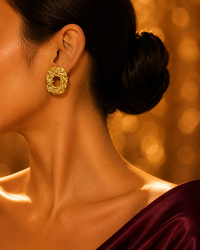 SORVE Textured Gold Statement Stud Earrings | Luxury Jewelry