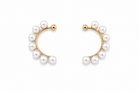 SORVE Pearl Gold Hoop Earrings | Elegant Luxury Jewelry