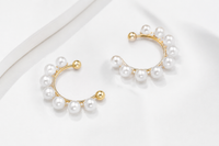 SORVE Pearl Gold Hoop Earrings | Elegant Luxury Jewelry