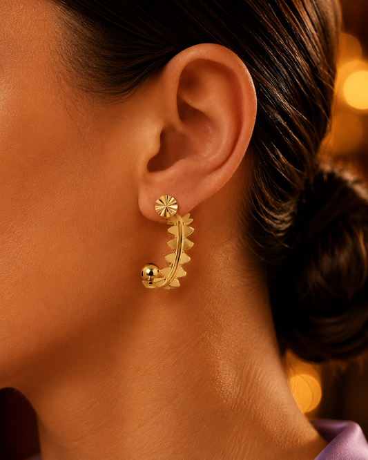 SORVE Gold Textured Hoop Earrings | Bold Luxury Jewelry