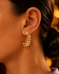 SORVE Gold Textured Hoop Earrings | Bold Luxury Jewelry