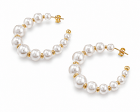 SORVE Pearl Hoop Earrings | Elegant Luxury Jewelry