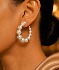SORVE Pearl Hoop Earrings | Elegant Luxury Jewelry