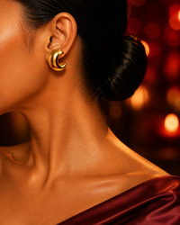 SORVE Gold Crescent Stud Earrings | Bold Luxury Jewelry