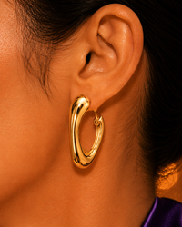 SORVE Gold Oval Hoop Earrings | Bold Luxury Jewelry