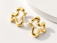 SORVE Gold Wave Hoop Earrings | Bold Luxury Jewelry