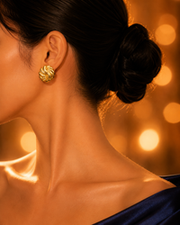 SORVE Gold Swirl Stud Earrings | Luxury Statement Jewelry