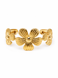 SORVE Elegant Gold Floral Bracelet – Adjustable Designer Cuff