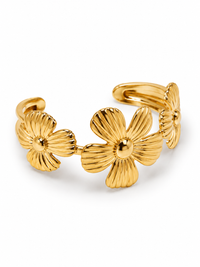 SORVE Elegant Gold Floral Bracelet – Adjustable Designer Cuff