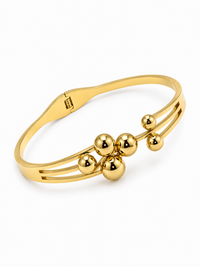 SORVE Elegant Gold Bead Cuff Bracelet – Minimal Luxury Style