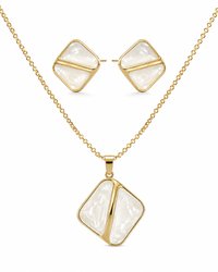 SORVE Elegant White Stone Jewelry Set – Premium Gold Finish