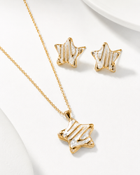 SORVE Star Pearl Pendant Set – Luxury Gold Necklace & Earrings