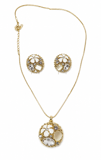 SORVE Vintage Floral Necklace Set – Elegant Gold Jewelry Combo