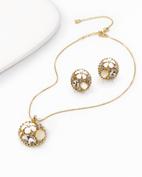 SORVE Vintage Floral Necklace Set – Elegant Gold Jewelry Combo