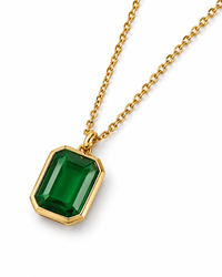 SORVE Minimal Green Stone Necklace – Luxury Everyday Jewelry