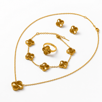 SORVE Luxury Gold Clover Jewellery Set for Women