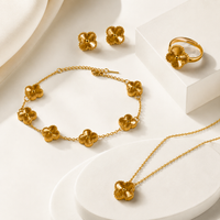 SORVE Luxury Gold Clover Jewellery Set for Women