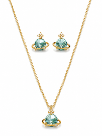 SORVE Luxury Saturn Crystal Pendant Set for Women