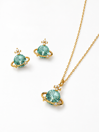 SORVE Luxury Saturn Crystal Pendant Set for Women