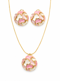 SORVE Luxury Pink Marble Pendant Set for Women