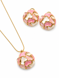 SORVE Luxury Pink Marble Pendant Set for Women