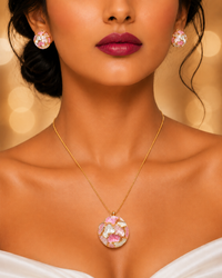 SORVE Luxury Pink Marble Pendant Set for Women