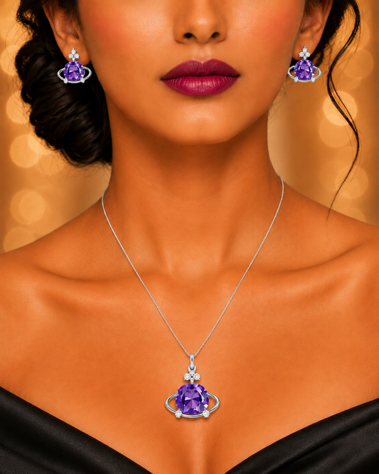 SORVE Luxury Purple Saturn Crystal Set for Women