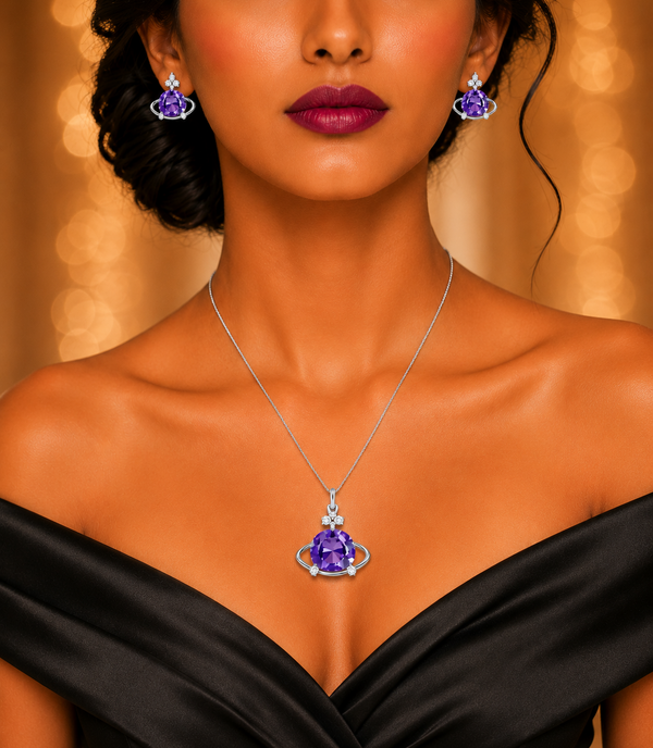 SORVE Luxury Purple Saturn Crystal Set for Women